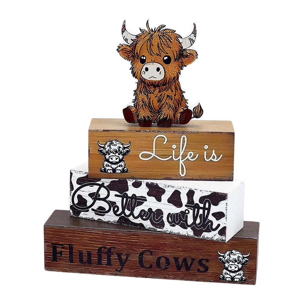 Mini panneaux en bois de vache des Highlands pour décoration étagère et cheminée rustique