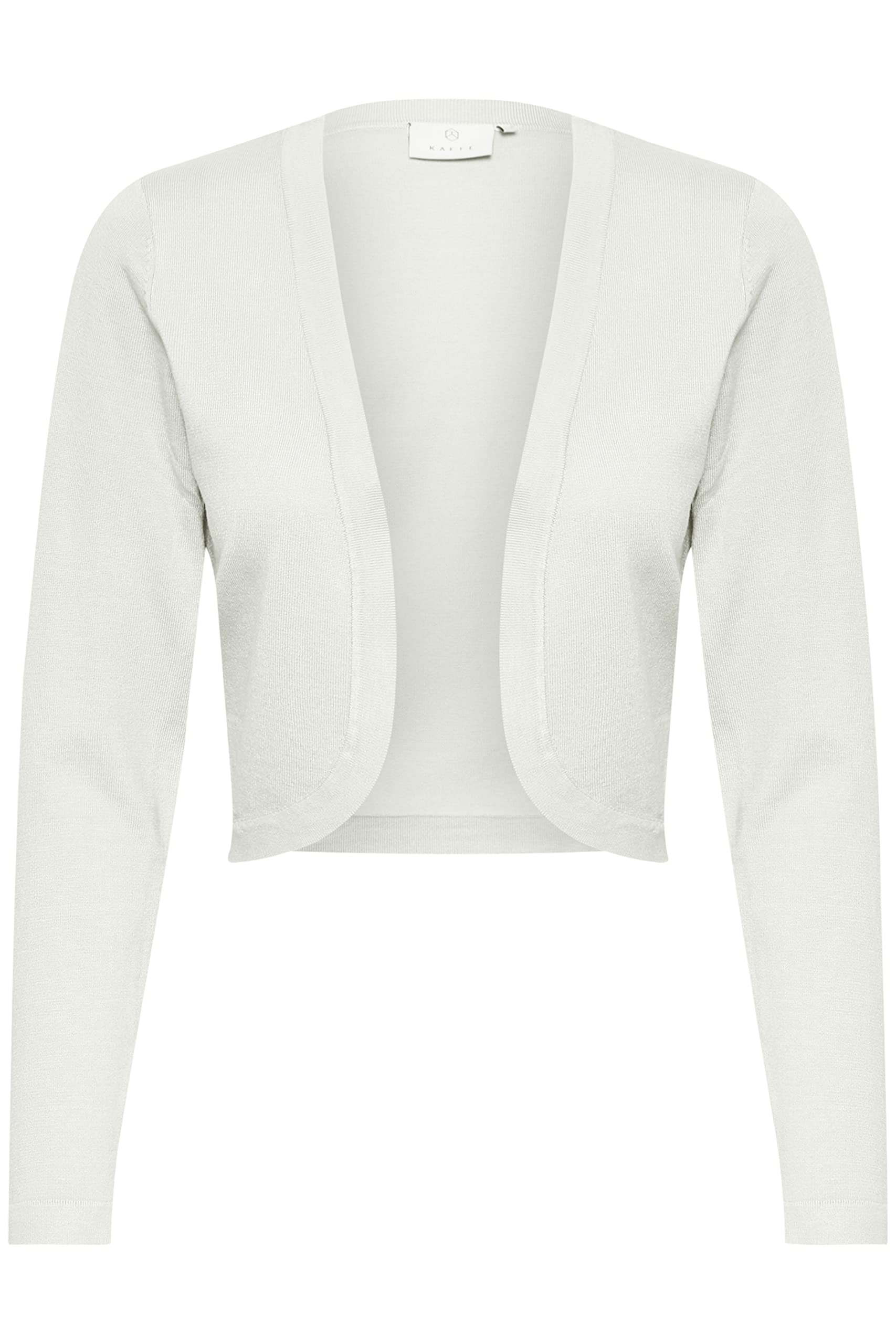 KAFFE Bolero Astrid Women's Elegant Long-Sleeved Cardigan Bolero Jacket, Chalk, XL