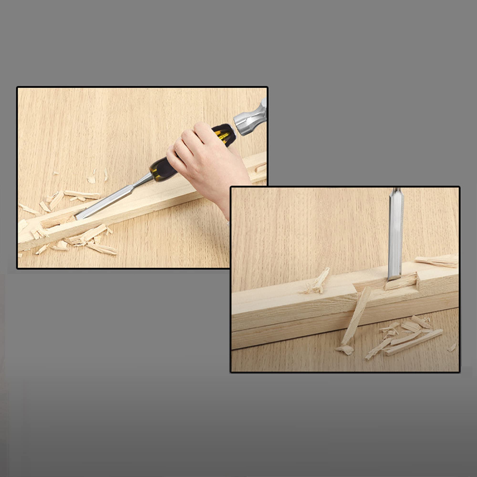 Scalpelli da legno 10 pezzi Set scalpelli da legno Scalpello in acciaio al cromo-vanadio Manico antiscivolo per intaglio del legno Carpenteria Rifilatura dei bordi
