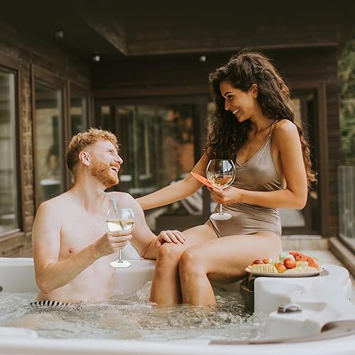 Miniatura 4 de Copas de vino flotantes para piscina con tapas de taza, juego de 2, copas de vino inastillables junto a la piscina, taza flotante, tina de piscina,