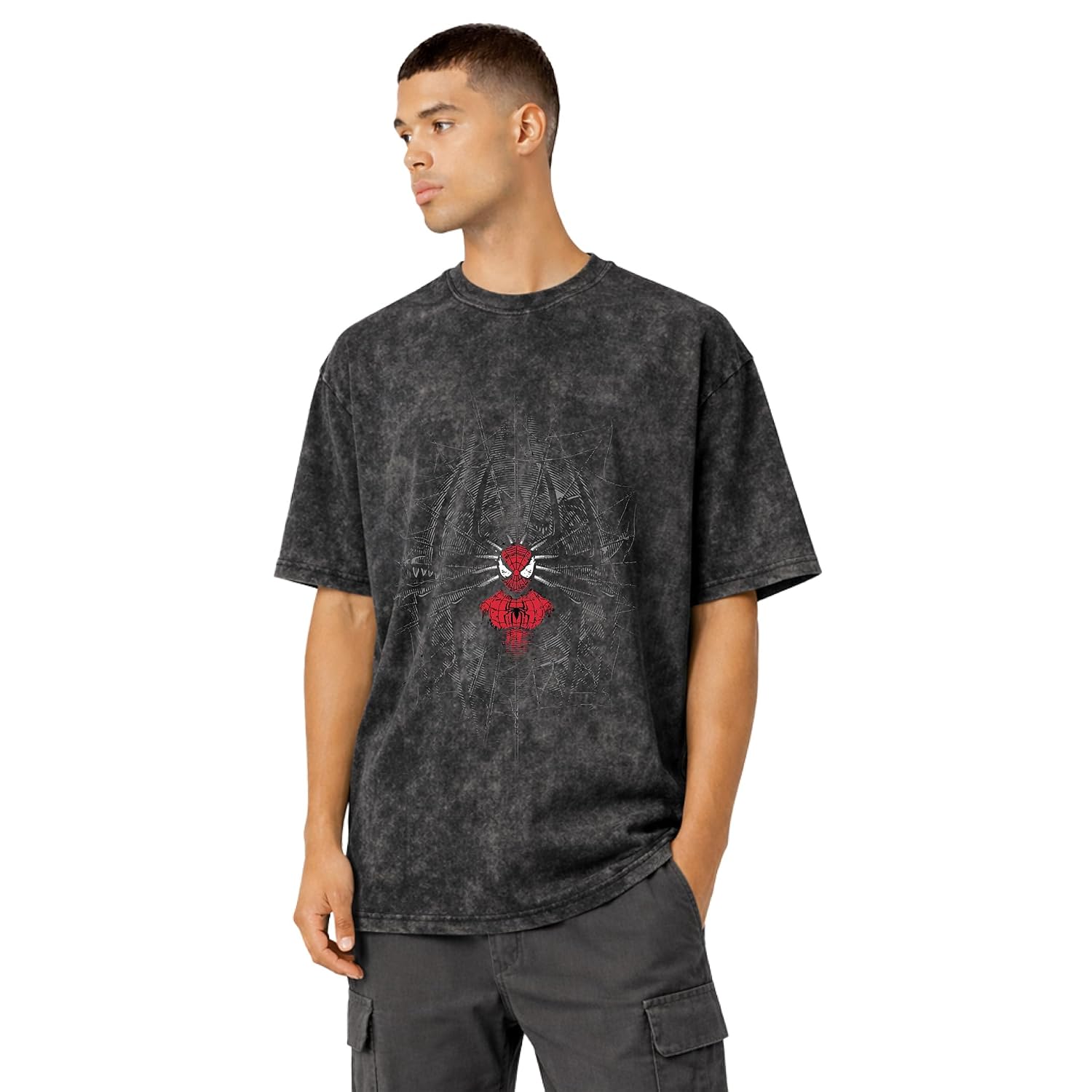 Klyra Club Spider Printed 100% Cotton Bio-Wash | Round Neck | Half Sleeve | Stylish Tshirt for Mens - Pack of 1 | Oversize... - Review, Price and Buying Guide