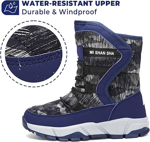 Miniatura 2 de Mishansha - Botas de nieve para niñas, niños niños pequeños niños grandes invierno, cálidas, impermeables, antideslizantes, anti colisión, corte