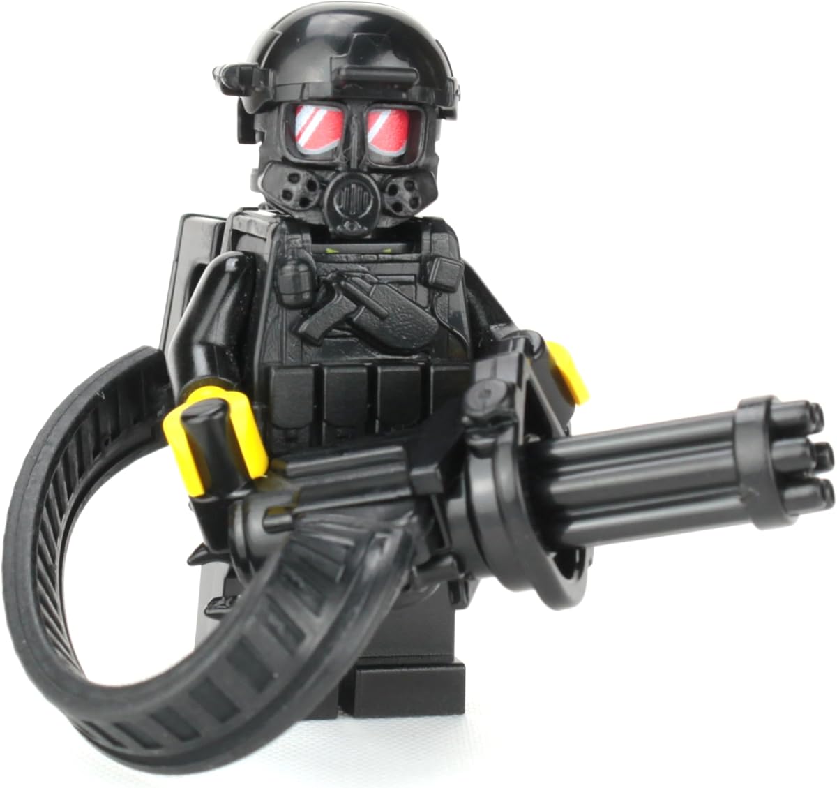 Battle Brick 1.6 Inches Tall Custom Heavy Gunner Minigun Soldier Collectible Minifigure | Genuine Military Minifig | Head Printed in USA | Great Gift for Teen to Adult
