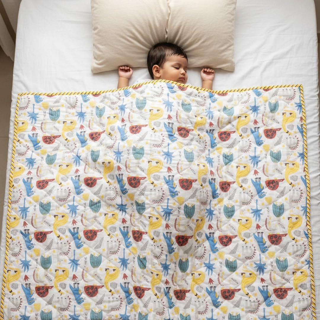 HOMEMONDE Kids Blanket - Soft Cotton Reversible Bear -11