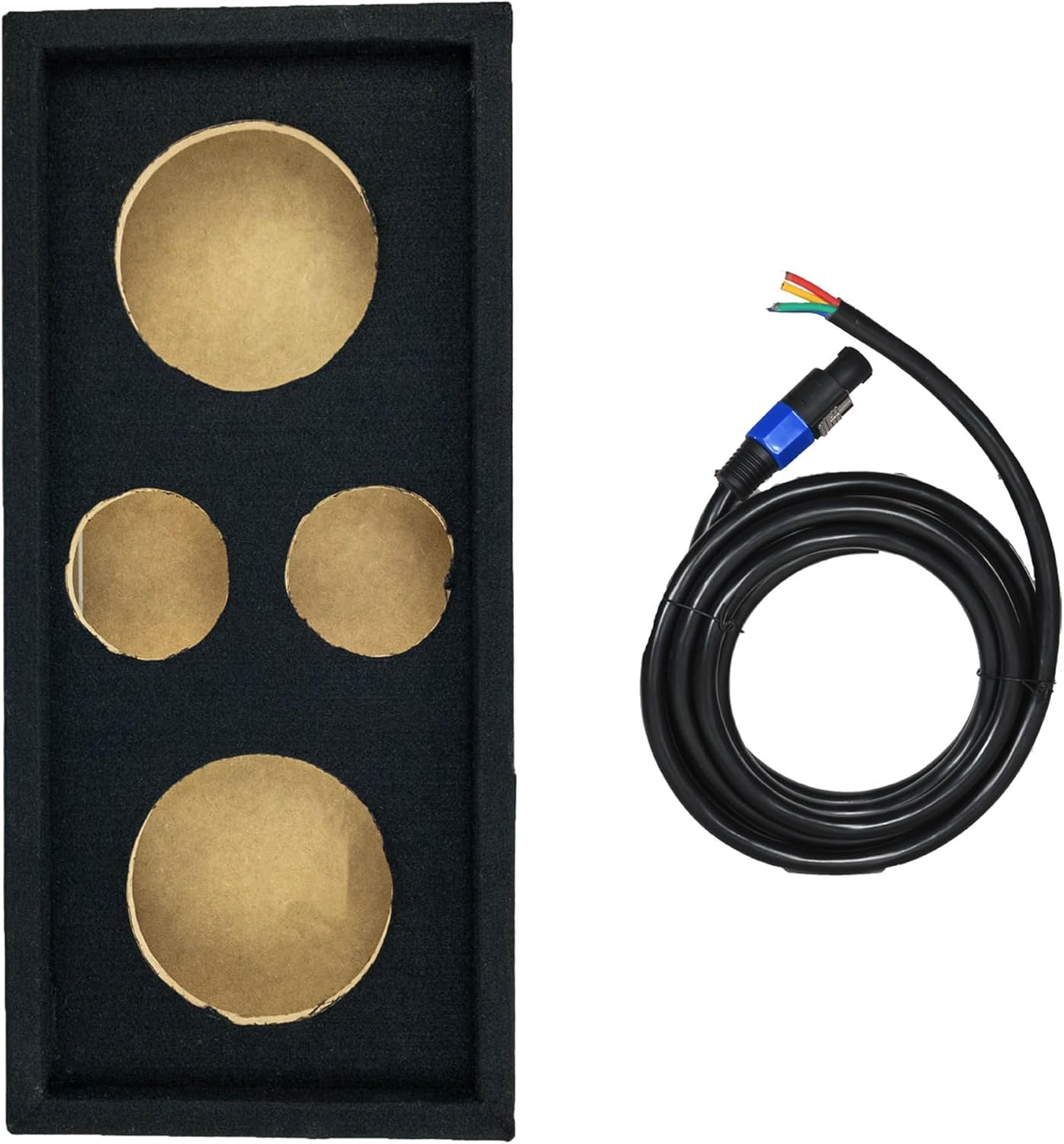 QPower Car Audio Subwoofer Enclosure Box – Solid MDF Construction – Compatible with 8-Inch Midrange Speakers and 3-Inch Tweeters