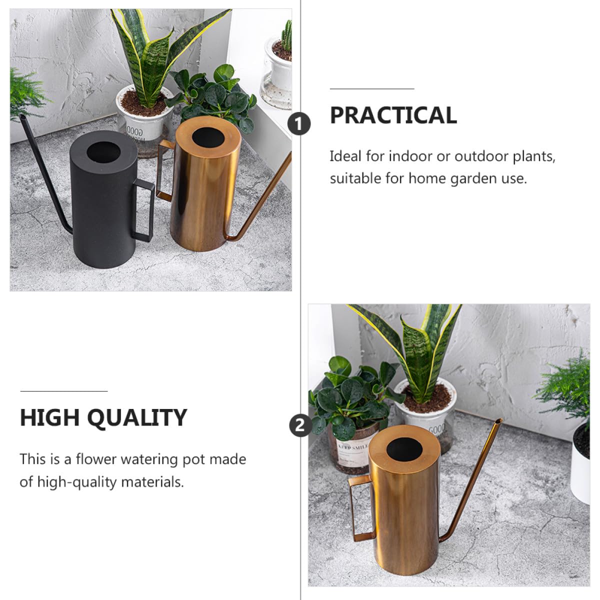 Arrosoir Acier Inoxydable pour Jardin Pulvérisateur Multifonctionnel Capacité pour Plantes Dintérieur et Extérieur Buse de Pulvérisation pour Entretien Fleurs