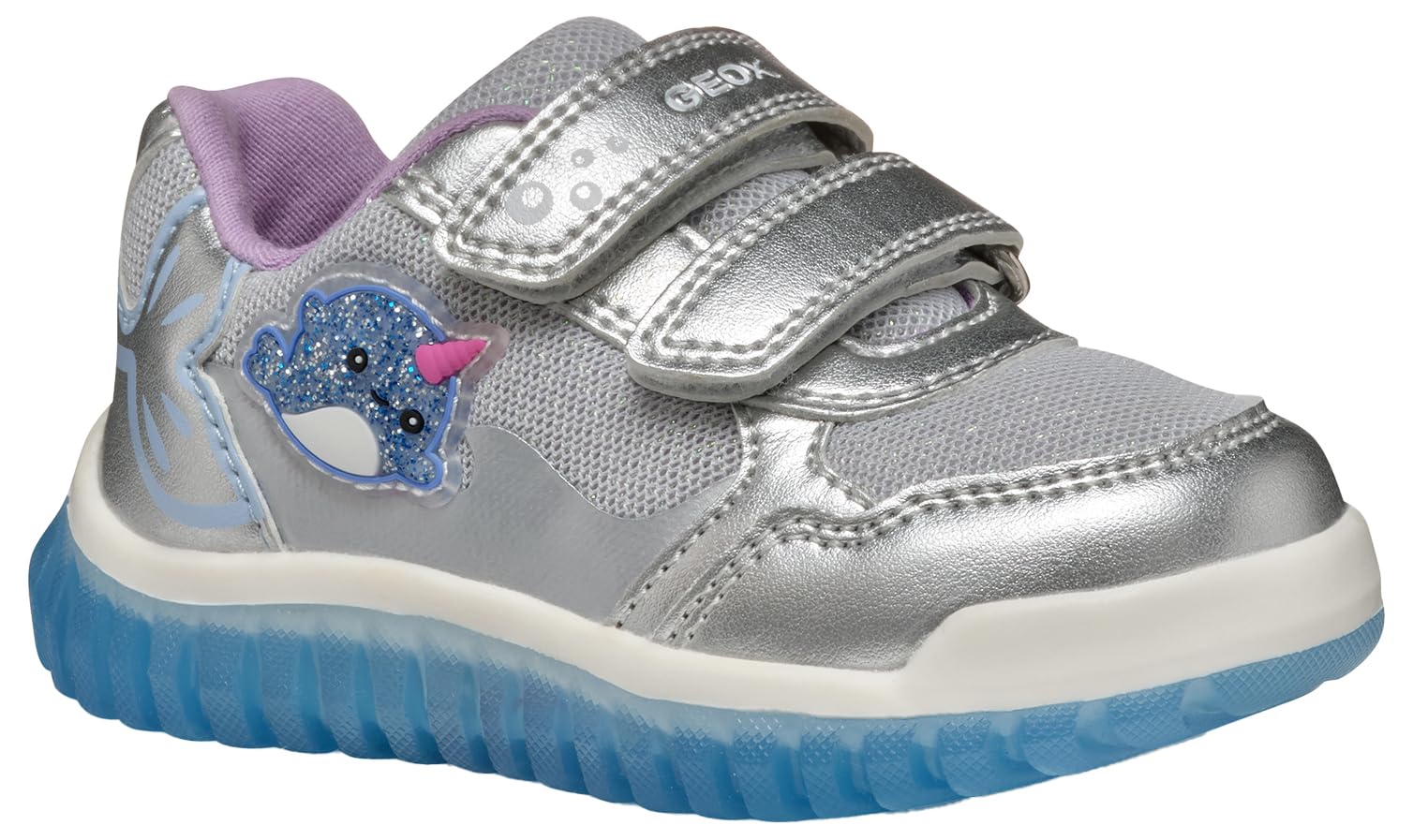 Geox B LIGHTYLOO Girl A, Baby - Mädchen Sneaker, Silver/Sky,