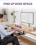 Ergonomic Keyboard Tray Under Desk, Pull Out with Adjustable C-clamp, 25.6 (31.5 Including Clamps) x 11.8 Inch Slide Out Computer Keyboard Drawer Mouse Tray for Typing, Large & Walnut