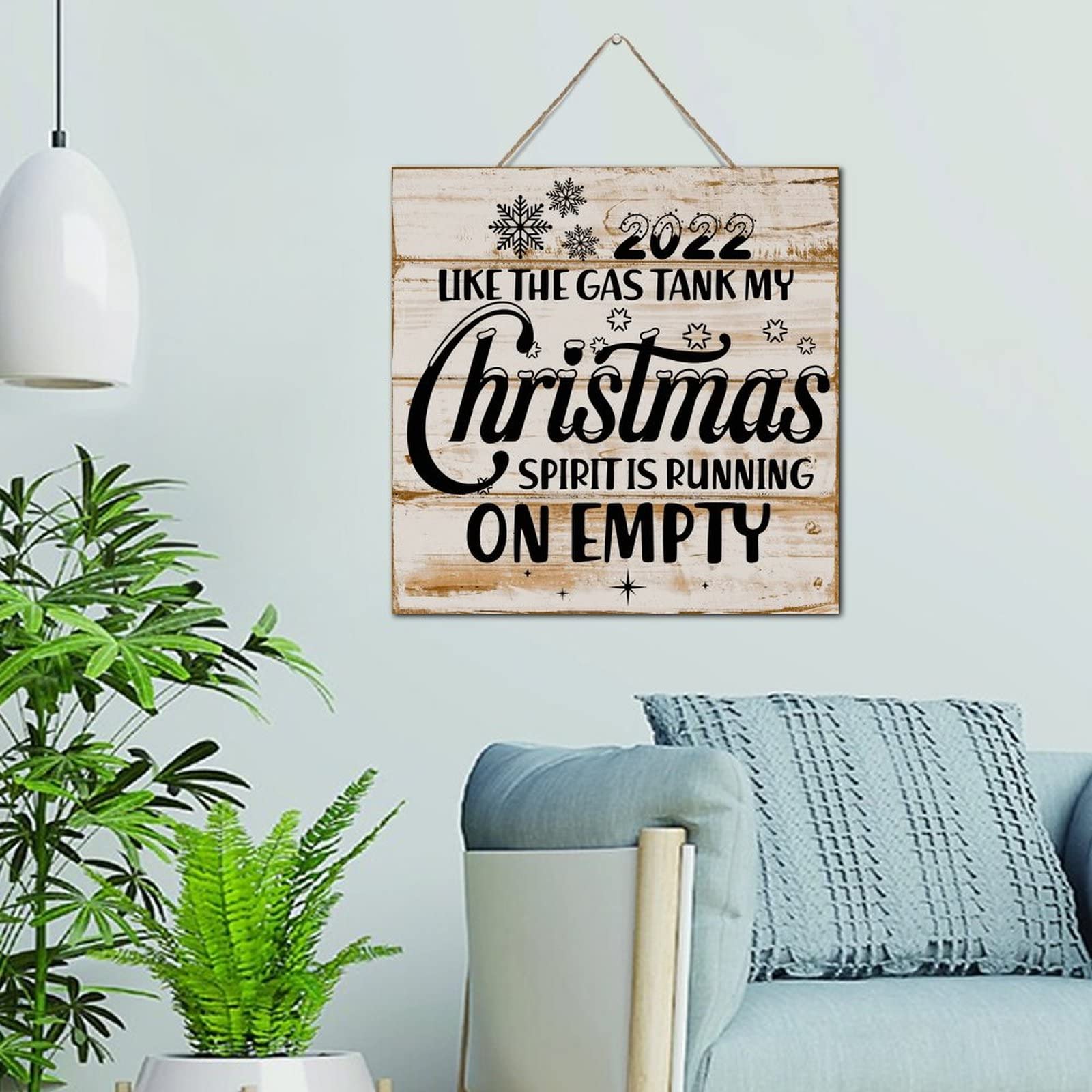Plaque bois rustique déco Noël vintage pour maison et cabine 30cm
