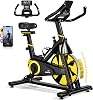 Exercise Bike Fitness Bike for Home Indoor Cardio Training Bike with Heart Rate Monitor LCD Display iPad Holder Seat & Resistance Adjustable Up to 130 kg