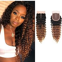 Vista 16 de Cabello humano virgen brasileño degradado 30 con cierre de encaje 4x4, 100% cabello virgen humano sin procesar, línea capilar prearrancada, cierre