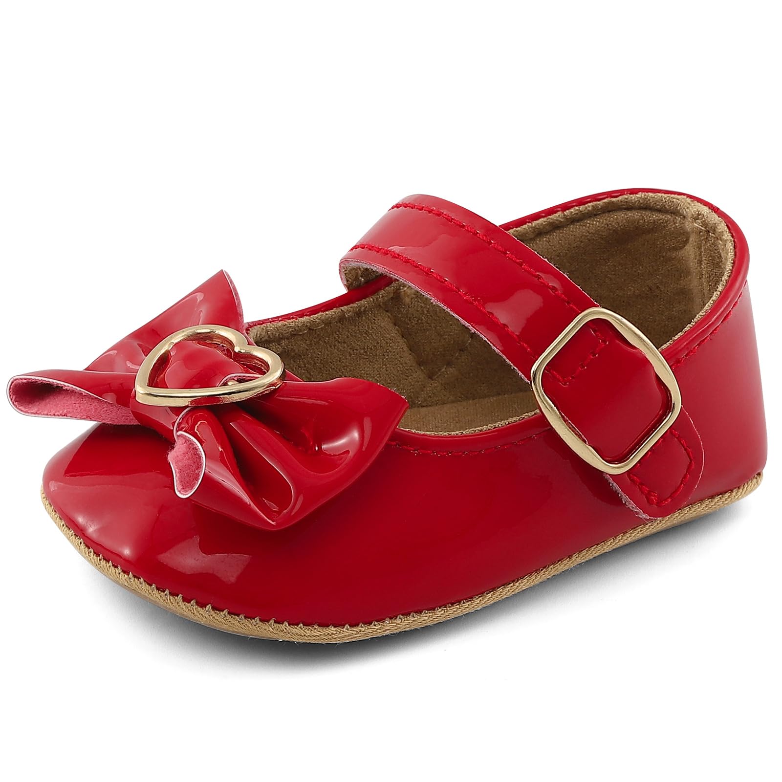 LACOFIA Baby Girls Anti-Slip First Walking Shoes Infant Bowknot Mary Jane Princess Party Shoes Prewalkers — view 15