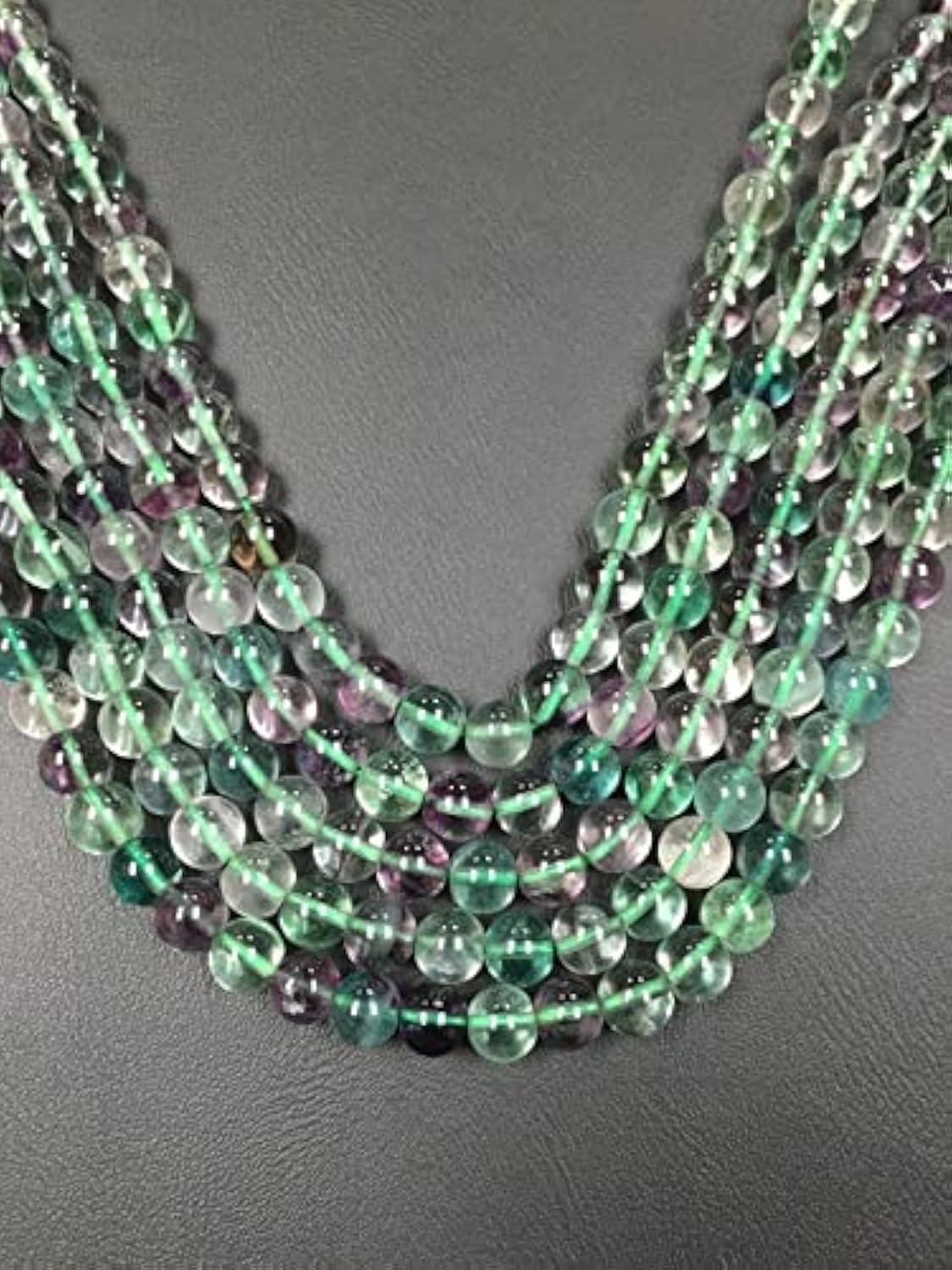Flourite Round Beads 10mm : perles de fluorine lisses violettes pour création bijoux