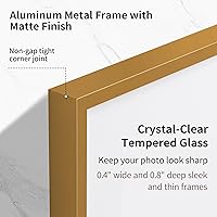 Vista 110 de Fun Memories Portarretratos de metal de 16 x 20 pulgadas con paspartú de 11 x 14 pulgadas, acabado de aluminio cepillado, parte delantera de vidrio