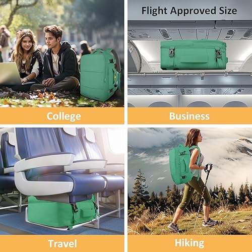 Vista 67 de Taygeer Mochila de mano para mujer, mochila de viaje de 35 litros para mujer, aprobada por aerolíneas, bonita bolsa de viaje para artículos Azul