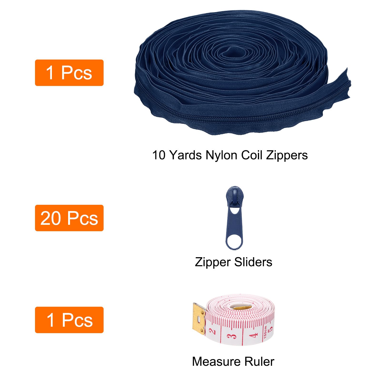 uxcell #5 10 Yards Nylon Coil Zippers - Image 3