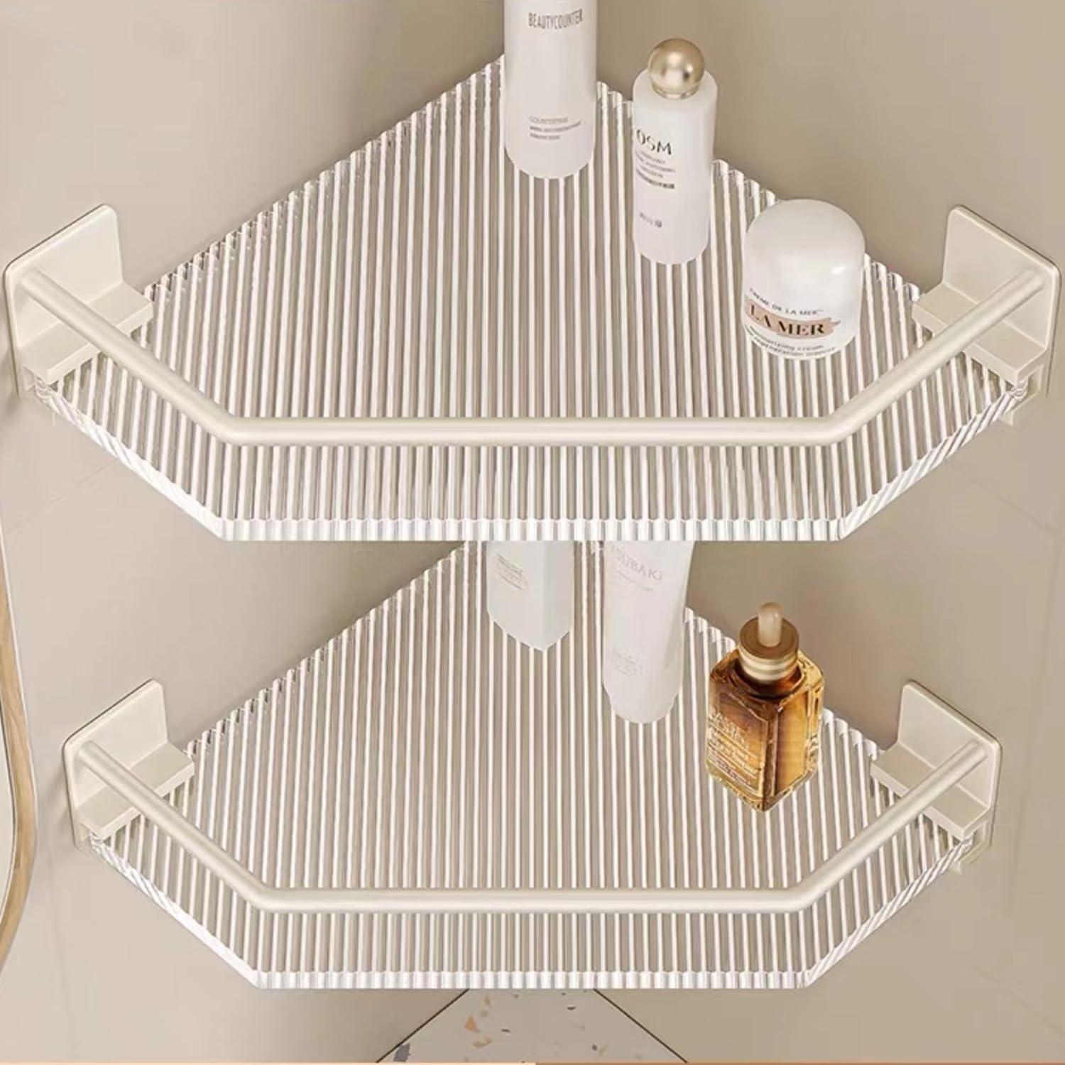 EVERZONE Shower Corner Caddy 2 Pack 12 Brushed 304 Stainless Steel Organizer for Bathroom Kitchen Balcony Floating Shower