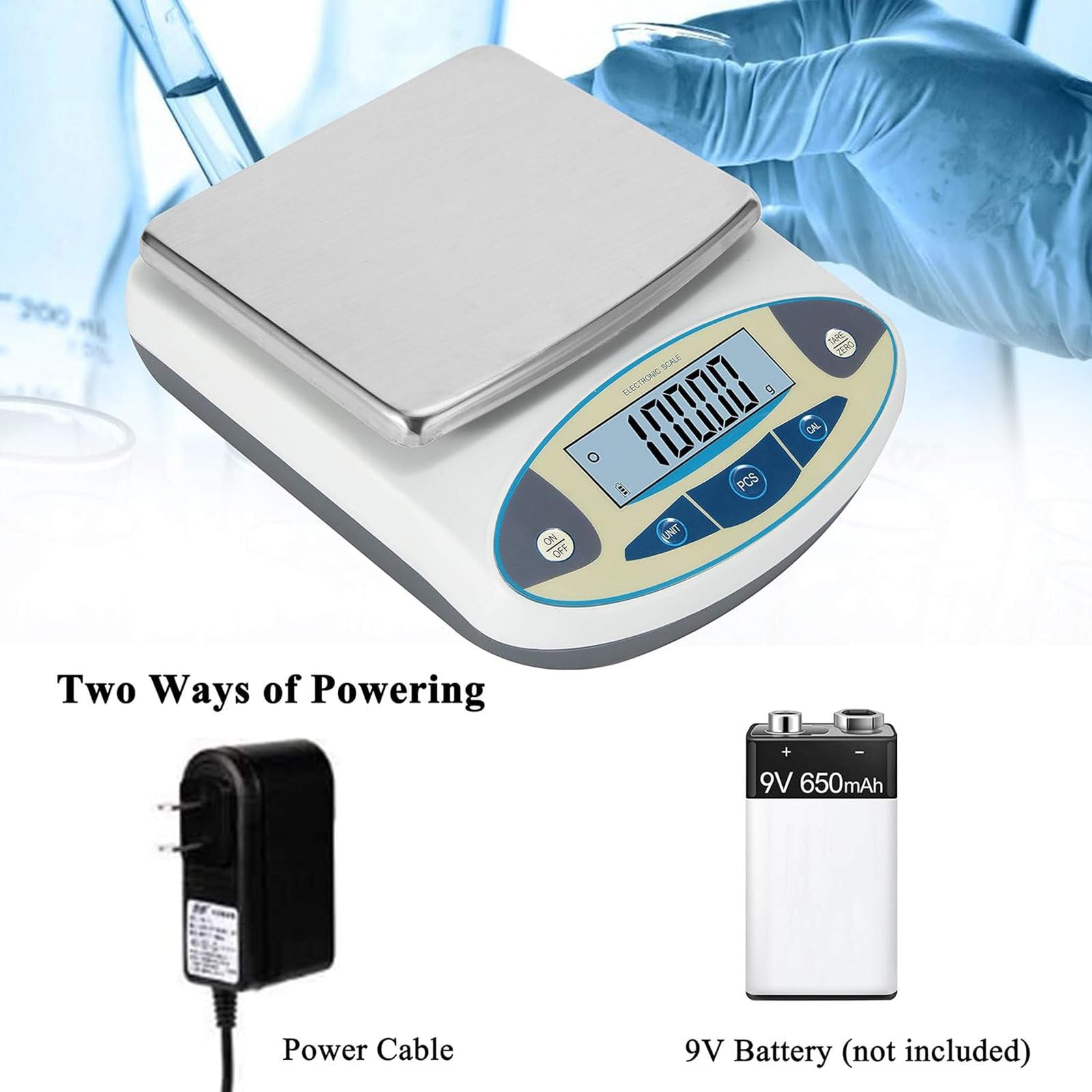 Waga laboratoryjna 5000g x 0,01g elektroniczna waga analityczna 0,01g, cyfrowa waga kuchenna, waga jubilerska, skala naukowa,2000g/0.01g