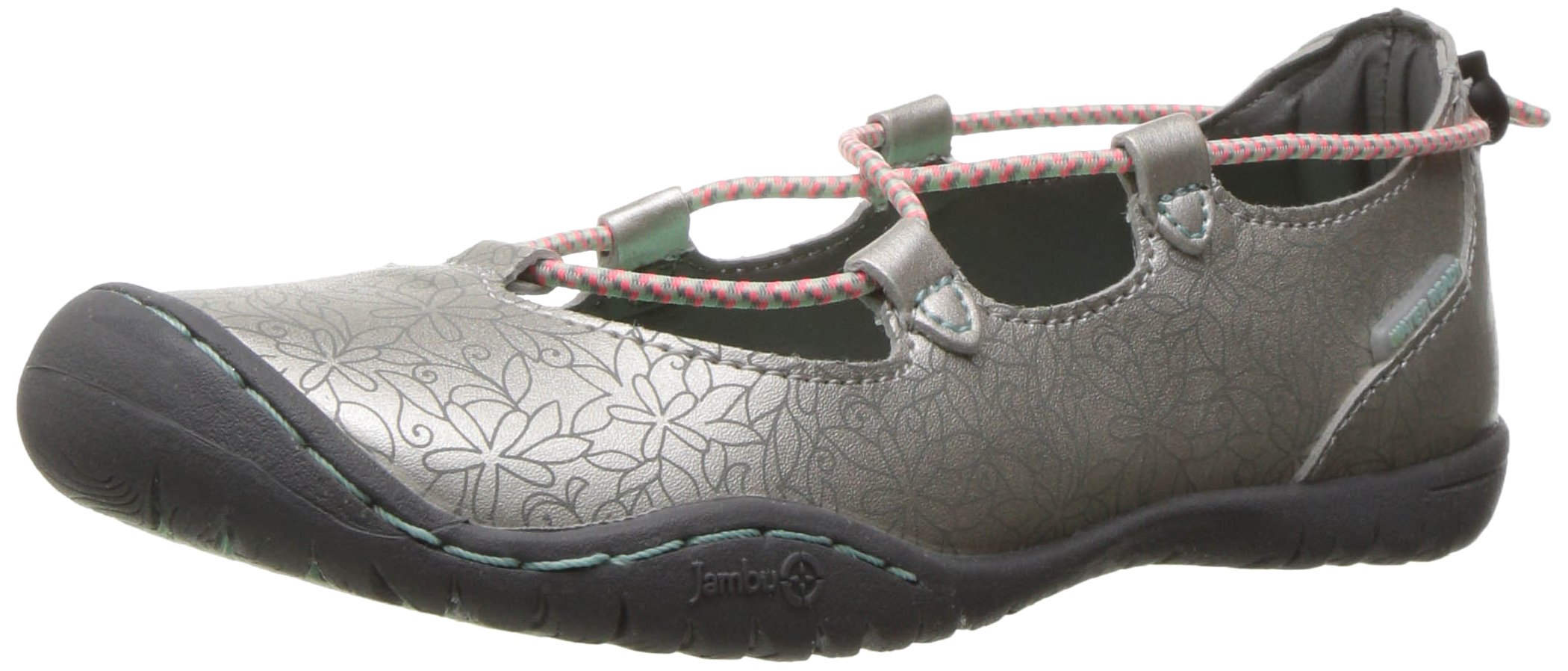 JambuKD Kids' Ayami Flat, Silver/Aqua, Size 9 M US Toddler US/US