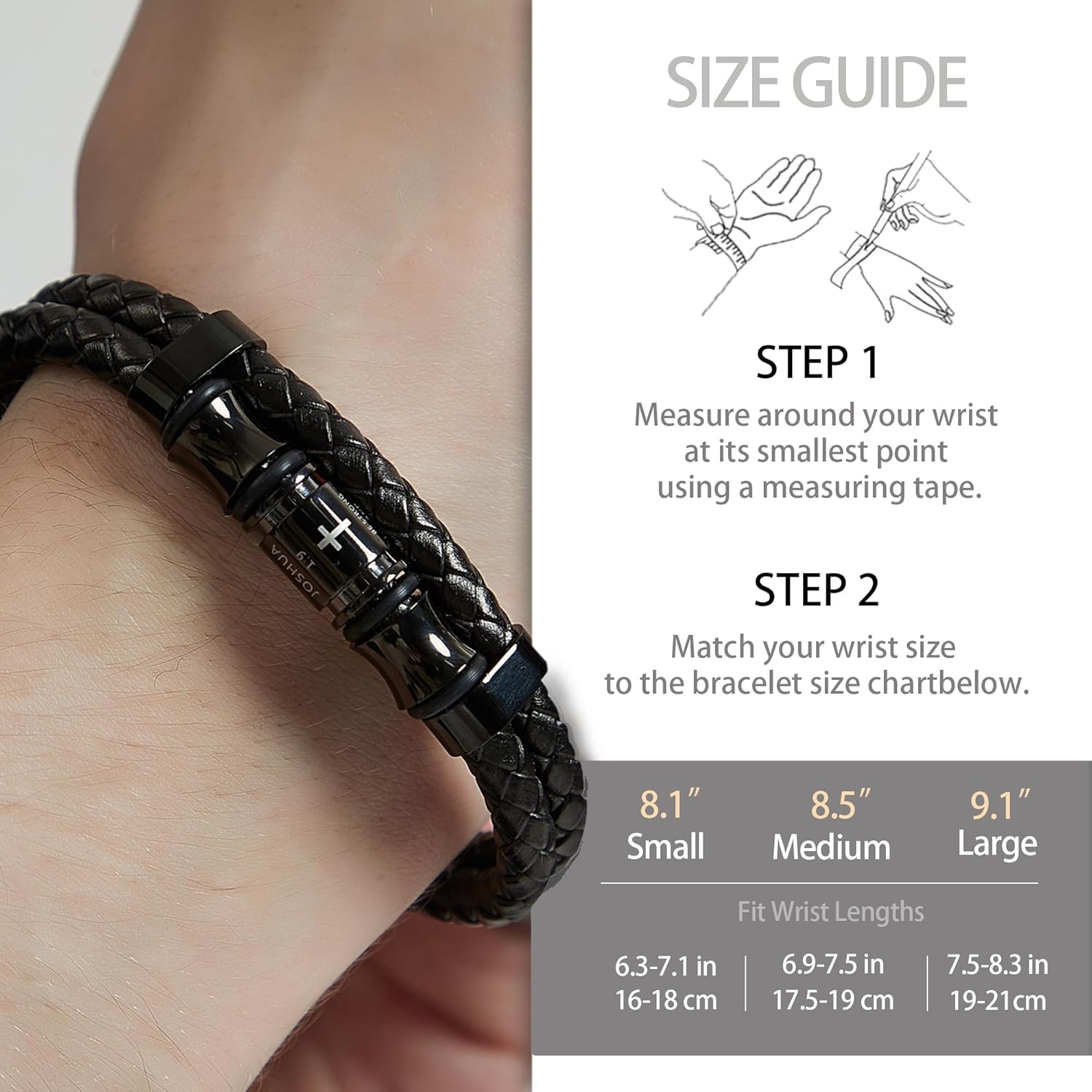 Cross Bracelet for Men Multi-Layer Braided Bible Verse Mens Leather Bracelet Christmas Birthday Religious Gifts for Men Father Boyfriend Husband - Image 5