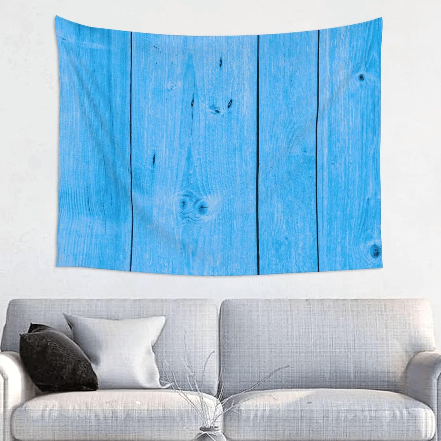 Nevjipu Wall Tapestry for Bedroom Aesthetic 37 * 29 Inch - Blue Bright Wood Grain Print Tapestry Aesthetic Wall Hanging Backdrop for Home Dorm Bedroom Living Room Decor