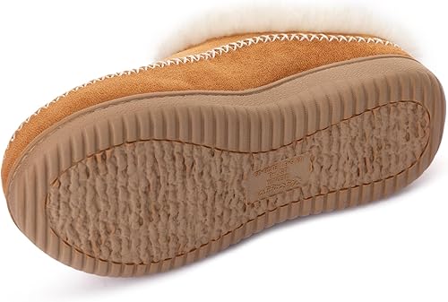 Miniatura 3 de Zigzagger - Pantuflas estilo mocasín con forro polar para mujer, para interiores y exteriores con ante y pelo esponjoso, cómodas y cálidas con suela