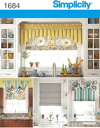 Miniatura 1 de Simplicity Patrón de costura de persianas y cenefas romanas 1684, se adapta a ventanas de 35 y 40 pulgadas de ancho