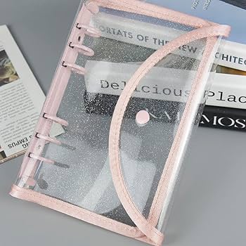 Amazon | ピンク A6 バインダー 6リング グリッター PVC バジェット