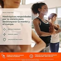 Vista 3 de The Genius Brand Genius Mushrooms - Suplemento a base de plantas para el sistema inmunitario, concentración y energía - Mane de León, Cordyceps