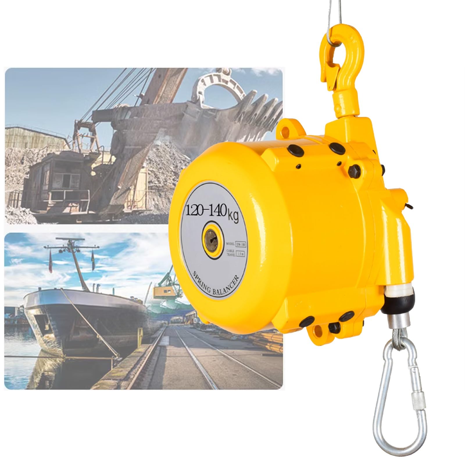 WEKONUMEX Retractable Spring Balancer, Retractable Spring Balancer 1.5m Aluminum Alloy Adjustable Multiple Sizes(120-140kg)