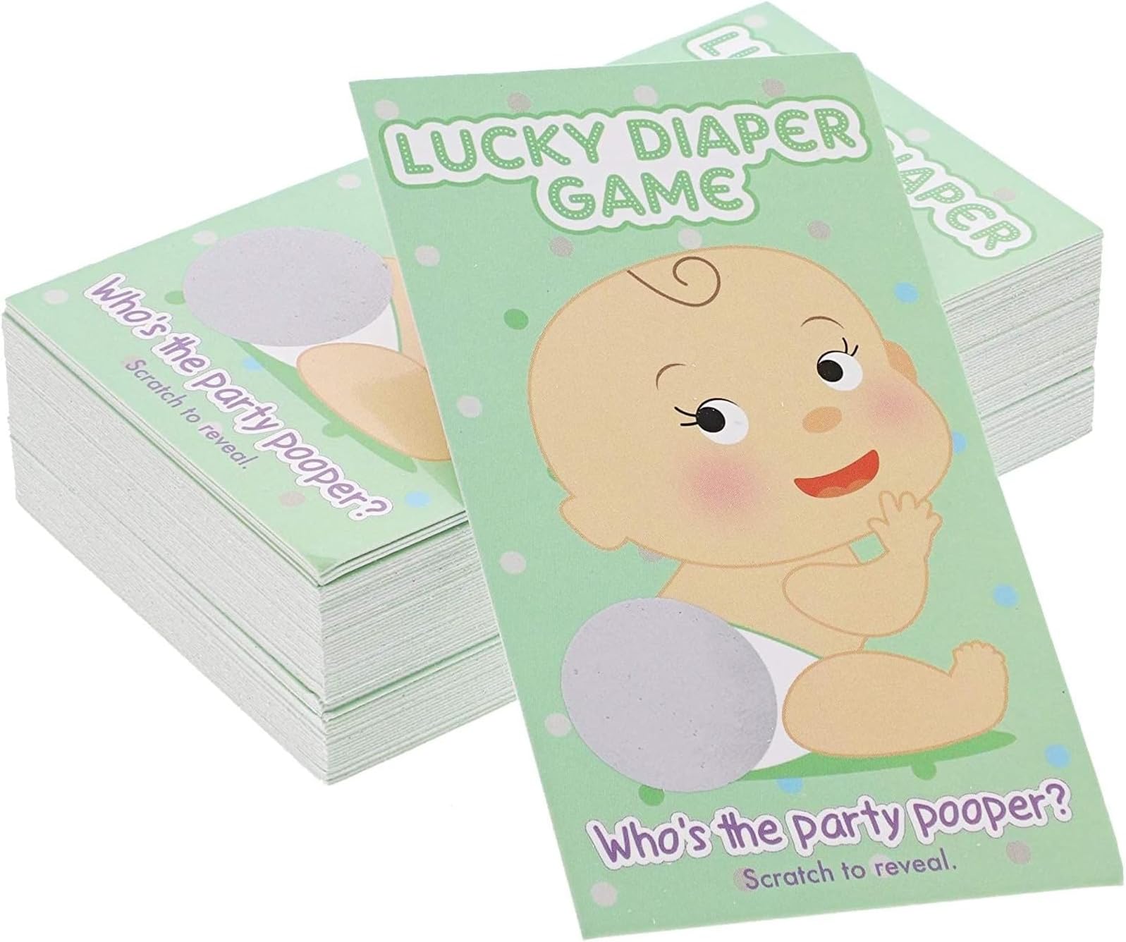 Paper Junkie Scratch Off Baby Shower Game Cards - 60 Pack, Multicolor Paper - Baby Shower Games & Scratch Off Activity