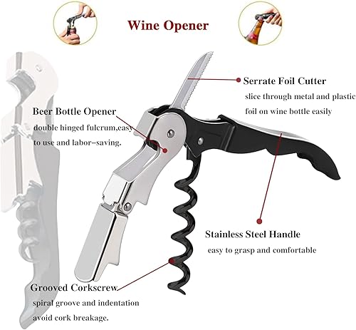 Miniatura 2 de 12 paquetes de abridor de vino, el mejor abridor de botellas para cerveza o vino, sacacorchos de acero inoxidable tres en uno, la elección favorita