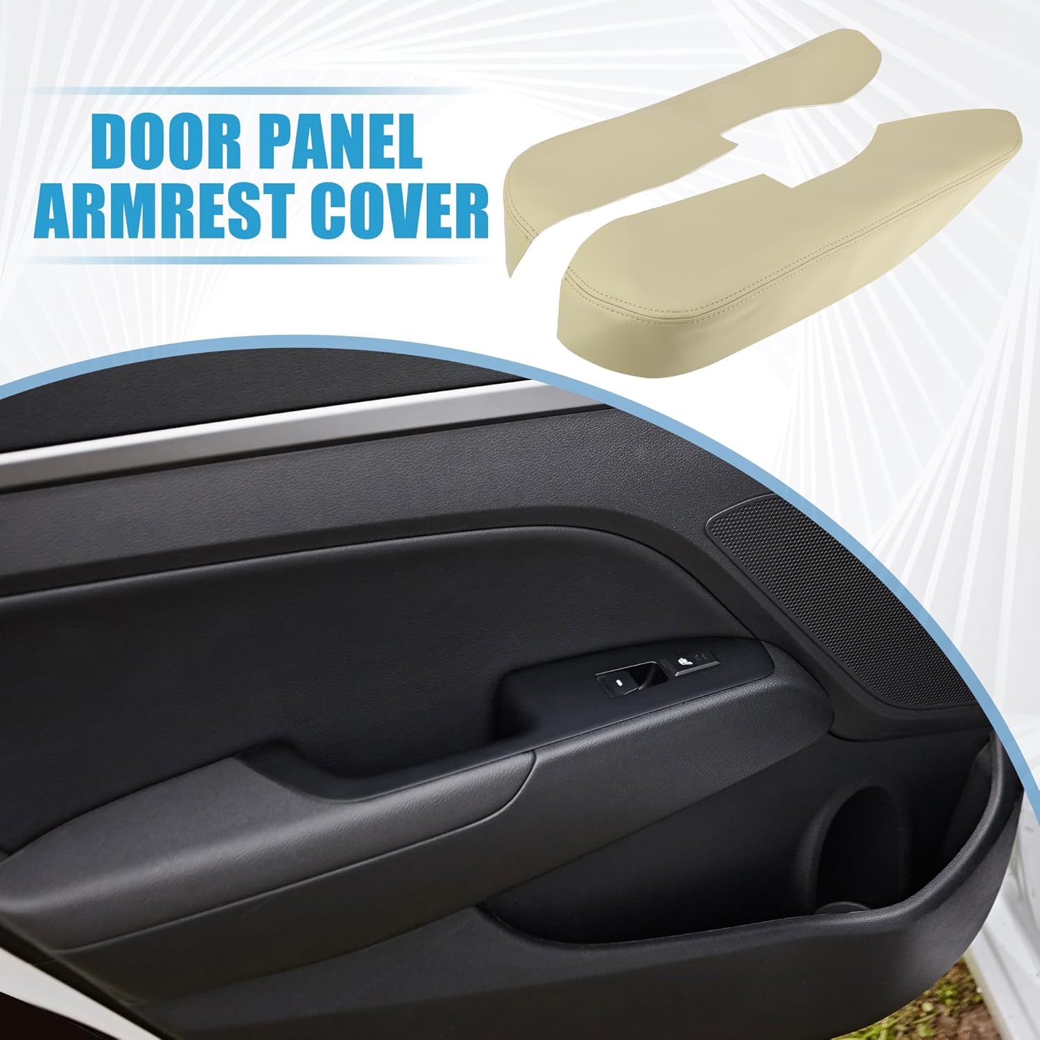 Car Front Door Panel Armrest Cover Interior Door Trims for Acura TL 2009-2014 Beige 1 Pair