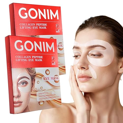 GONIM Parches para debajo de los ojos con ajuste 360, mascarilla para ojos con péptidos de colágeno, ADN de salmón PDRN, retinol y niacinamida,