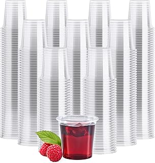 JOLLY CHEF 1000 Pack Plastic Shot Glasses, 1 oz Clear Disposable Jelly C...