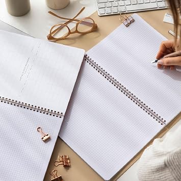 A4 Spiralli Karton Kapak 4'lü Set Kareli Okul Defteri 80 Yaprak - Ders Programlı Kırmızı Siyah Kalpler