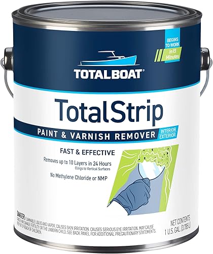 TotalBoat TotalStrip - Removedor de pintura y barniz de gel de acción rápida, sin cloruro de metileno ni NMP (1 galón)