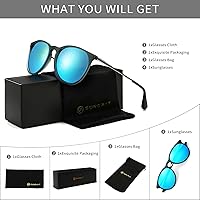 Vista 7 de SUNGAIT Gafas de sol redondas vintage para mujeres y hombres, estilo clásico retro