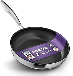 Poêle à frire Revêtement en céramique Ø 32cm | 5 couches - 3mm - 1,67 kg | pour induction | Antiadhésive | Sans PTFE - non toxique