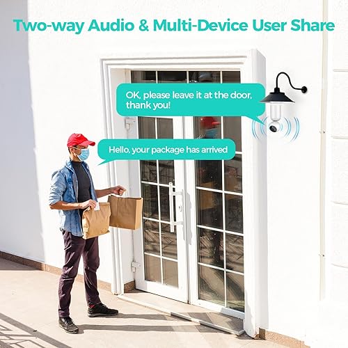 Miniatura 9 de Cámaras de seguridad de bombilla para exteriores e interiores  2K 360 View Light Bulb Cámara inalámbrica para seguridad en el hogar con visión