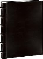 Pioneer Bonded Leather Photo Album Holds 300 4x6 Photos - Sewn Bookbound Bi-Directional Pockets Black