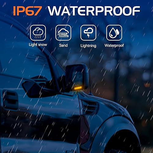 Miniatura 7 de Luces intermitentes LED ámbar secuenciales para Ford F150 Raptor Lincoln Mark LT 2004-2014, indicador dinámico de lente ahumada, lámparas derecha