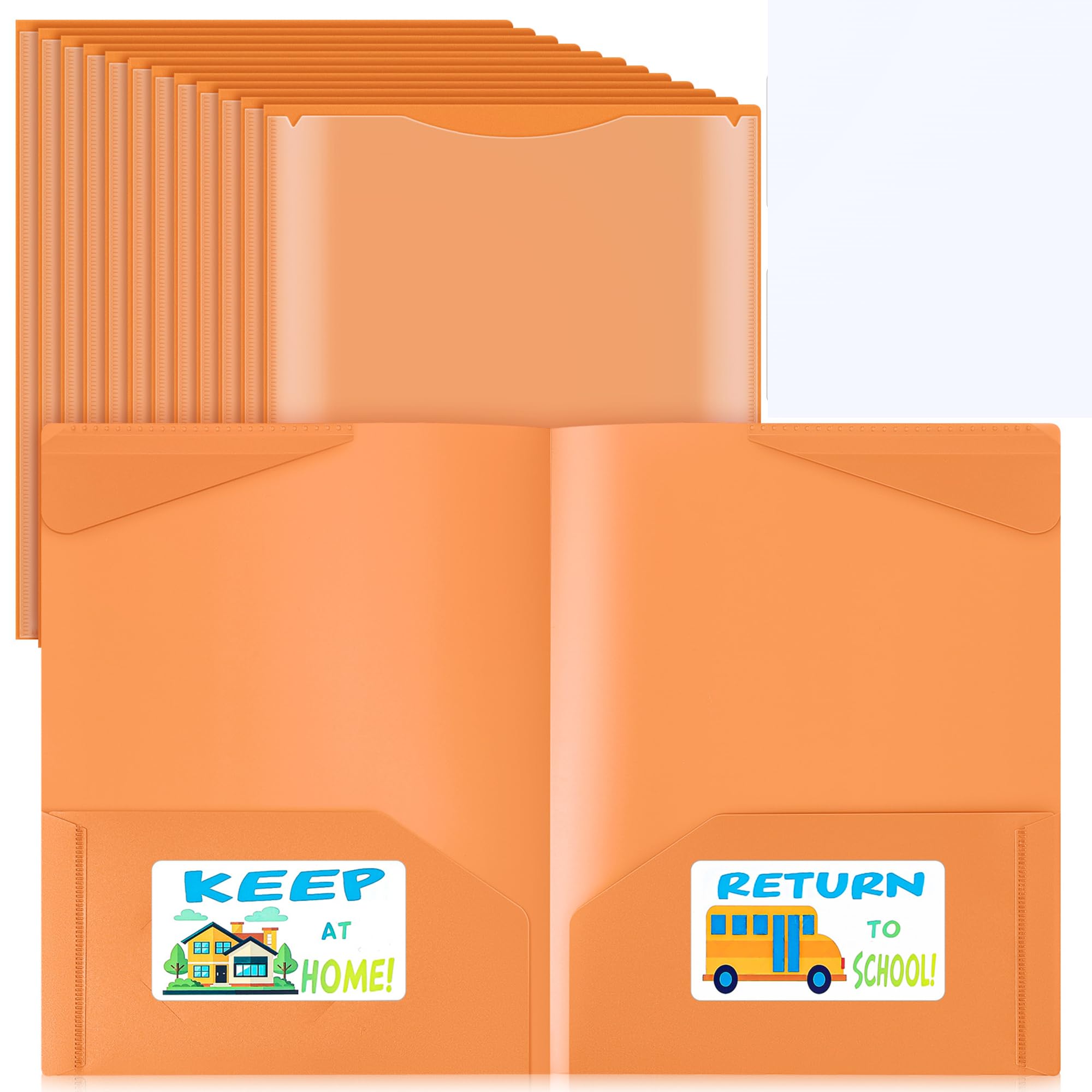 Henoyso 72 Pack Take Home Folders with Clear Front Pocket, Orange