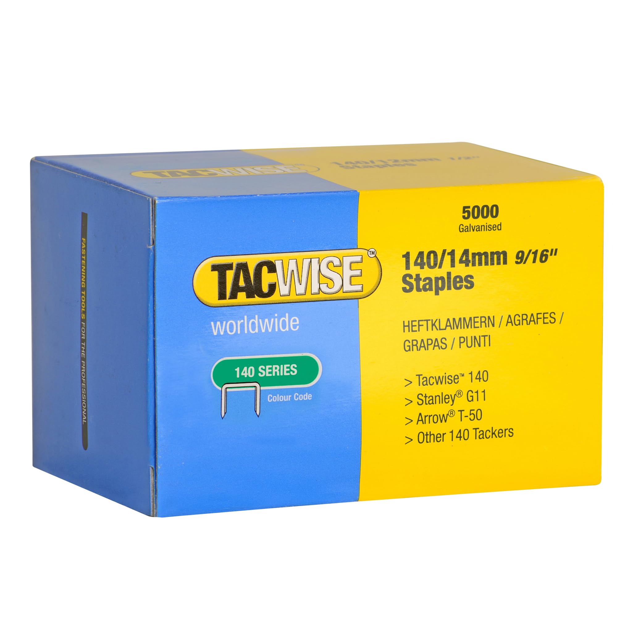 Tacwise 0344 Type 140 14 mm Type 140 Staples Galvanised Pack of 100000