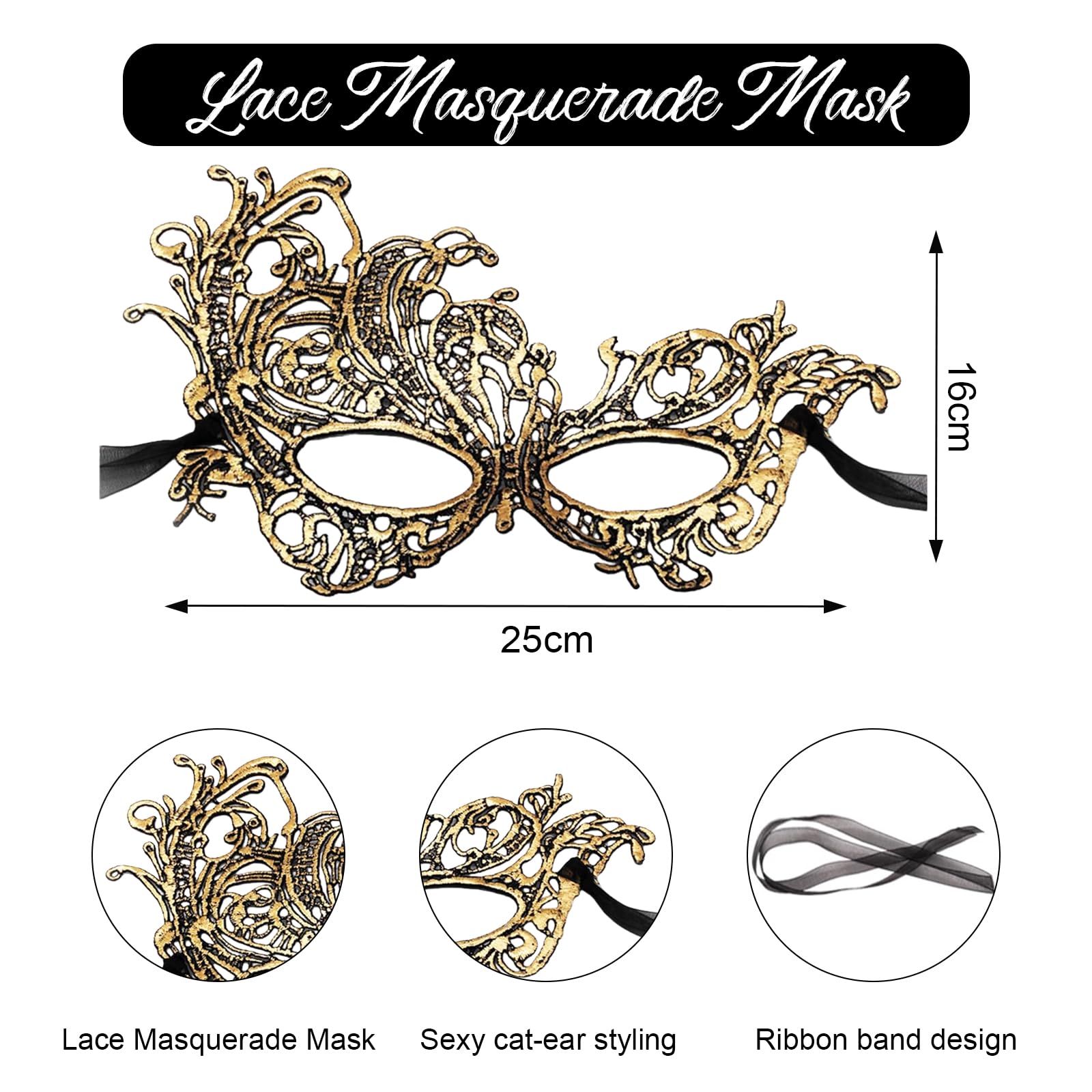 OuryTech Set Di 2 Maschere Veneziane Brillanti – Lussuose E Leggere, Per Carnevale, Ballo In Maschera E Feste Eleganti (unisex)
