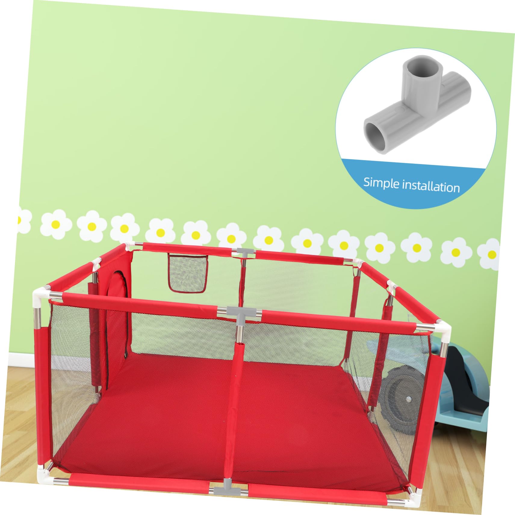 KOMBIUDA Play Gate for Toddlers PVC Fitting Connectors 3D Tee Pipe Connectors Corner Fittings for PVC Pipe DIY Light Grey