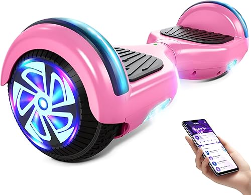 Scooter con luces LED Bluetooth Corlorful, ruedas de 6.5 pulgadas, scooter de motor dual de 300 W para niños, niñas, niños y adultos, todas las