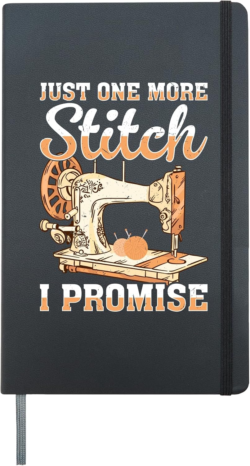 Sew Enthusiast Creative Sewing Machine Hardcover Journal, Black