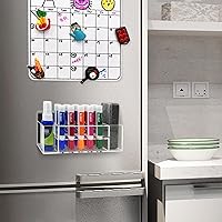 Vista 6 de Soporte magnético acrílico para rotuladores de borrado en seco, 10 ranuras para rotulador magnético transparente, almacenamiento magnético