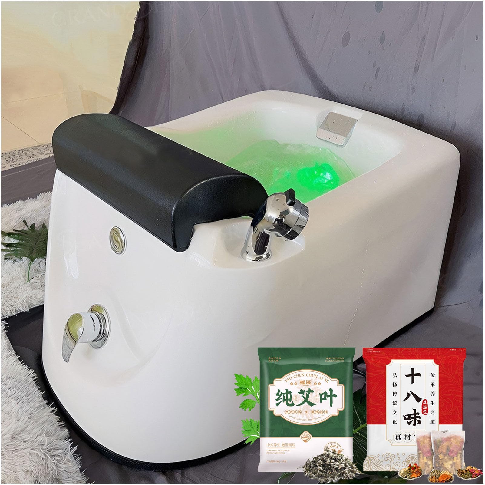 Kąpiel stóp w beczce, głęboki masaż stóp, specjalny do salonów hotelowych, akrylowy fotel pedicure, miska z podpórką na stopy i 60 szt. worków kąpieli moczenia G